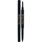 Makeup Revolution London Duo Brow Definer Augenbrauenstift mit Bürste 0,15 g Farbton Dark Brown für Frauen