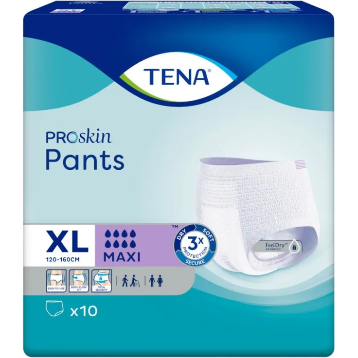 Tena Pants Maxi XL Einweghosen Einwegslips für Damen und Herren Schutz gegen Gerüche atmungsaktiv 10 Stück
