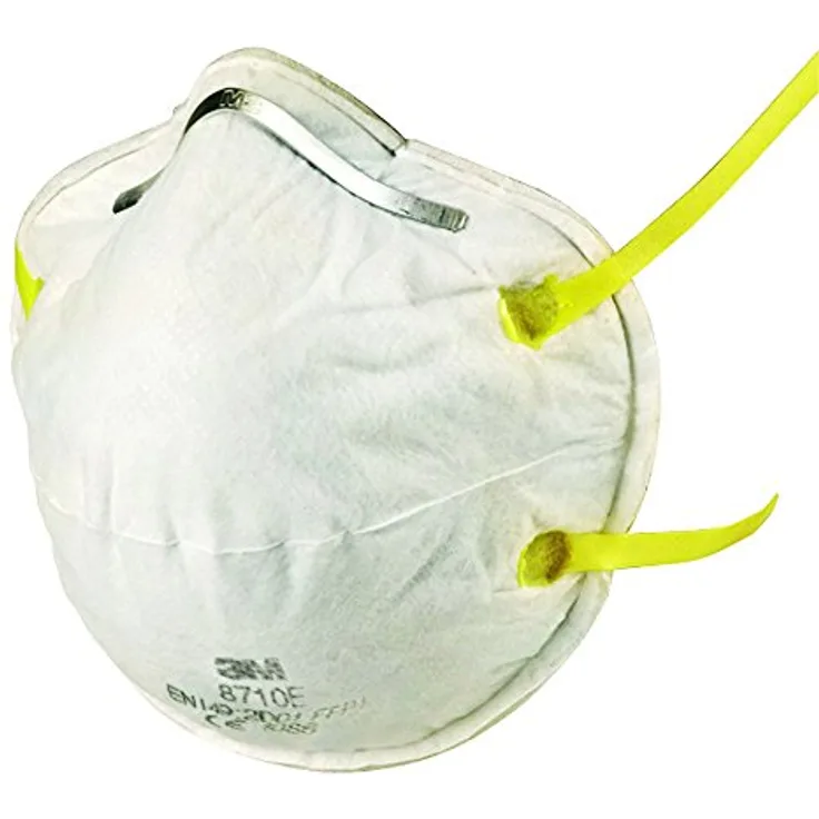 3M 8710EC3 Partikelmaske für Handschleifarbeiten, Schutzstufe FFP1, individuell anpassbarer Nasenbügel, 3 Stück