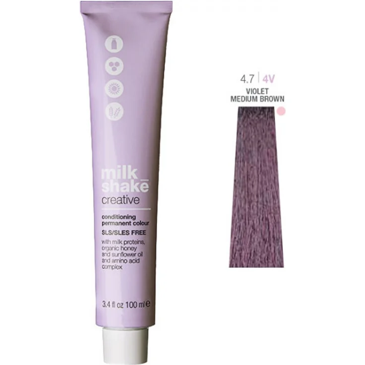 Milk Shake Creative Permanent Colour 4.7 violet medium brown 100 ml