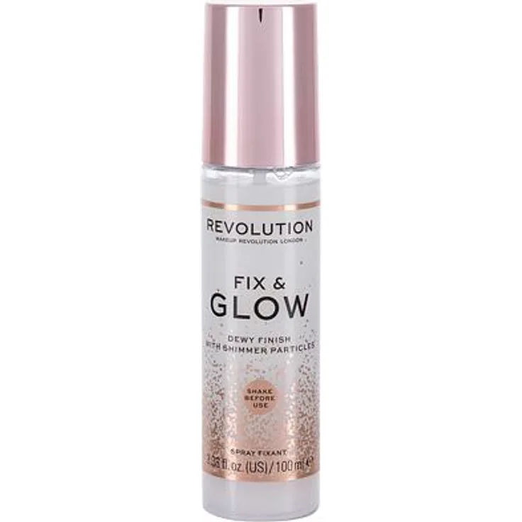Makeup Revolution London Fix & Glow Dewy Finish Spray für Fixierung und strahlendes Make-up 100 ml