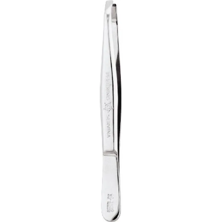 Pfeilring Pinzette vernickelt, gekröpft, 9 cm, Anwendungsbereich: Augenbrauen, Verwendung zum: Formen & Zupfen