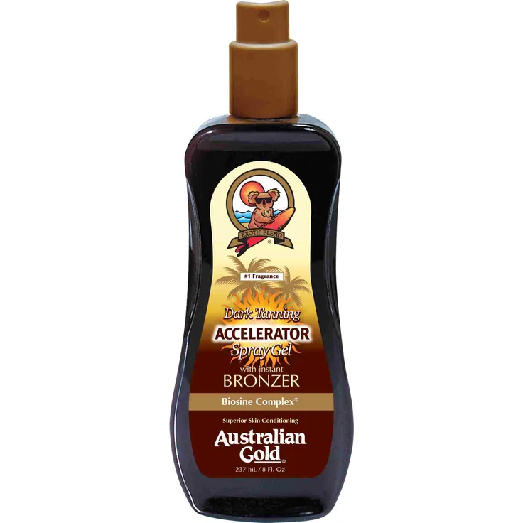 Australian Gold SPF Outdoor Dark Tanning Accelerator Spray Gel With Bronzer 237 ml