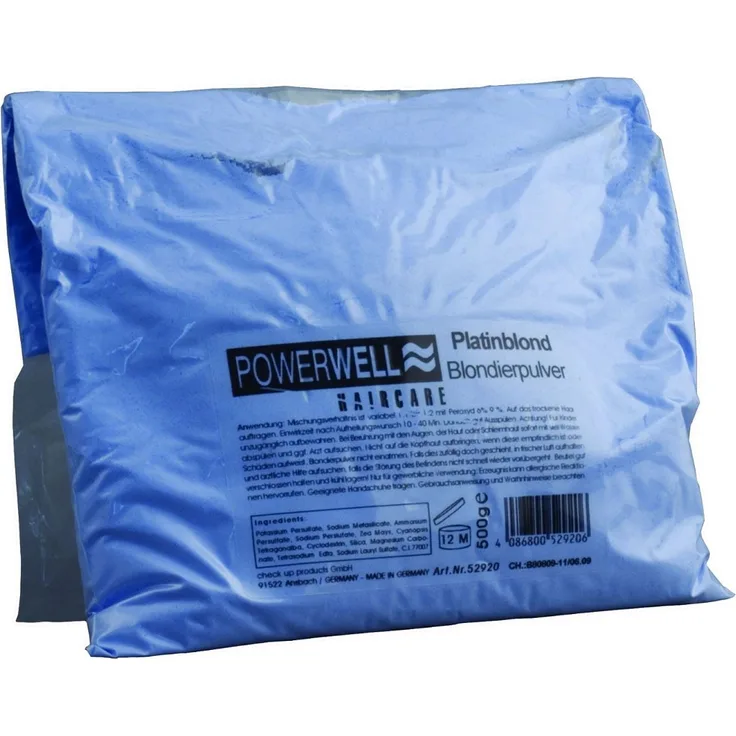 Powerwell Blondierpulver Platinblond 500 g Beutel Blau