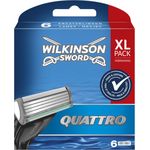 Wilkinson Sword Quattro Rasierklingen für Herren Rasierer, 6 Stück