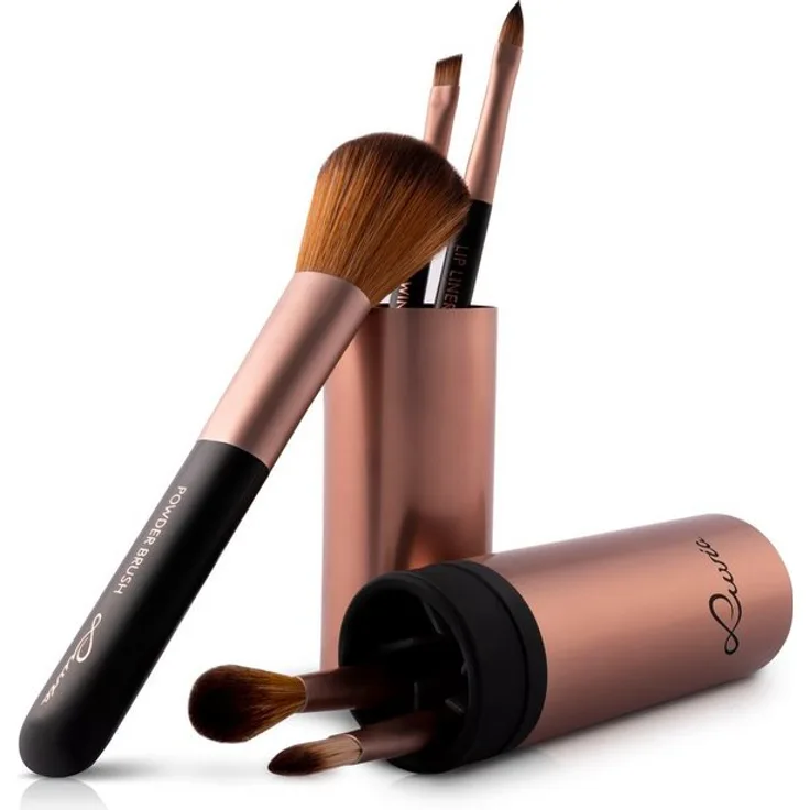 Luvia Cosmetics Kosmetikpinsel-Set Travel Tube, 5 tlg. Make-up Accessoires Set, Dekorative Kosmetik Make-up Accessoires