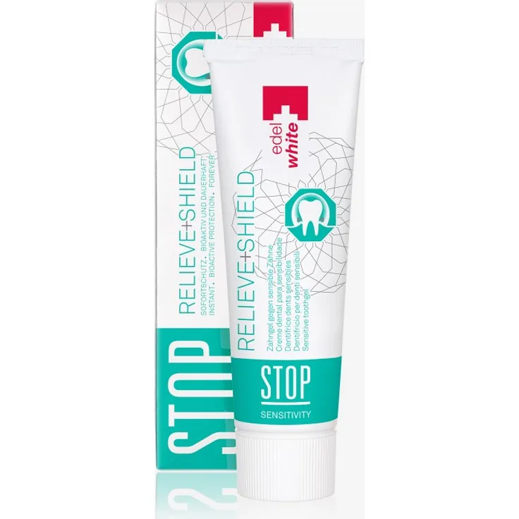 Edel&White Stop Sensitive Zahngel, 75 ml, für empfindliche Zähne, ohne SLS, Parabene, Sodium Saccharin oder Titandioxid