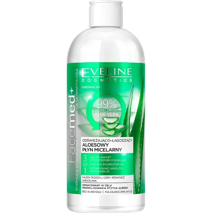Eveline Facemed Mizellarwasser 3In 1 Erfrischung 500 ml mit einer reinigenden Wirkung