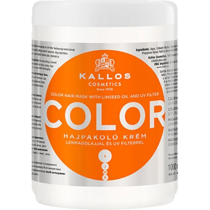 Kallos Color Hair Mask With Linseed Oil And Uv Filter 1000 ml – Bild 1