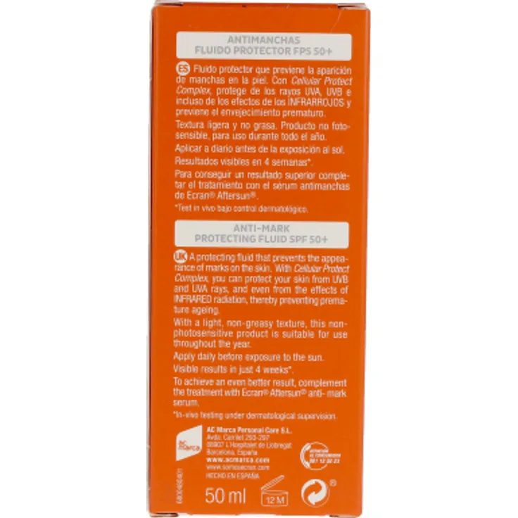 Ecran SUNNIQUE Antimanchas Gesichts SPF50  50 ml