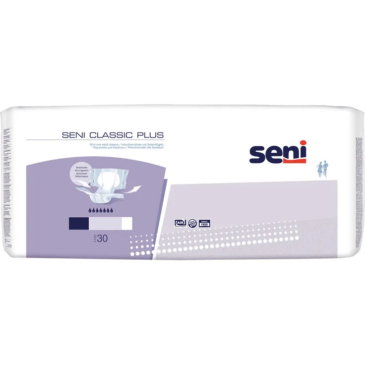 Seni Classic Plus Windeln geeignet für schwere Inkontinenz Gr. M 30 Stück