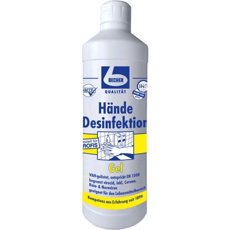Dr. Becher 1460000 Desinfektionsgel parfümfrei 500 ml parfüm- und farbstofffrei, DGHM-VAH gelistet, EN 1500