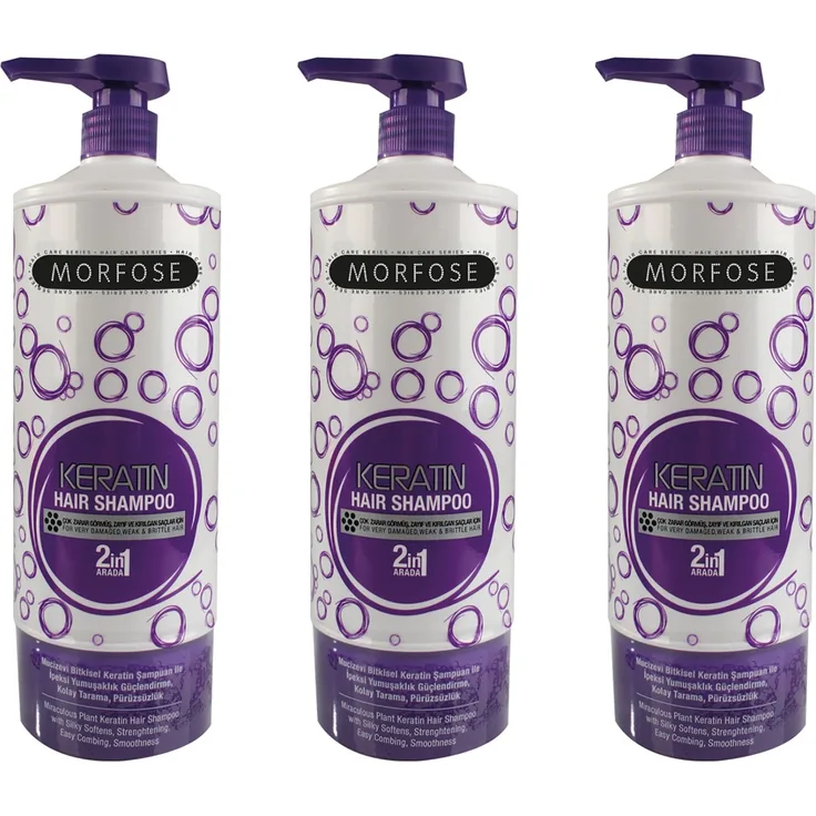 Morfose Keratin Haar Shampoo 3 x 1000 ml Wirkung: Pflege