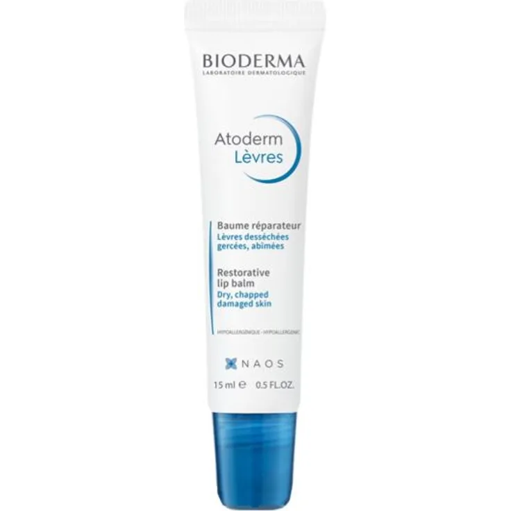 Bioderma Atoderm Levres Baume Reparateur Lippenbalsam 15 ml, feuchtigkeitsspendende Wirkung, für trockene Lippen