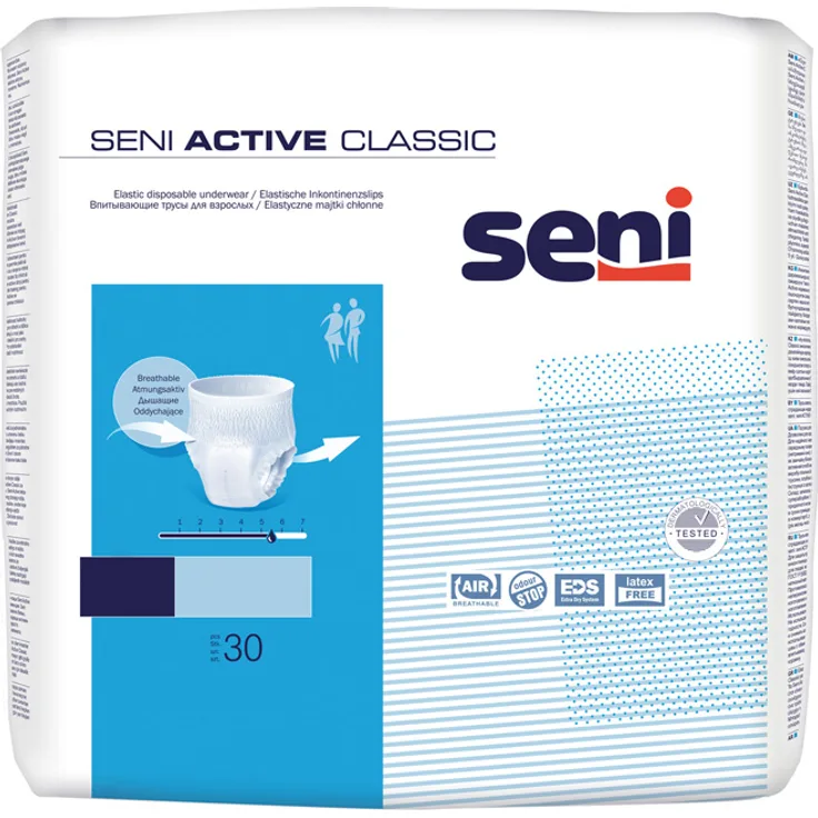 Seni Active Classic Windelhosen für Erwachsene geeignet für mittlere Inkontinenz Gr. L 30 Stück