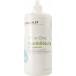 Lensdealer Kontaktlinsen Pflegemittel mit Hyaluron All-in-One Kombilösung 1x 360ml Kontaktlinsenflüssigkeit + 1x Linsenbehälter