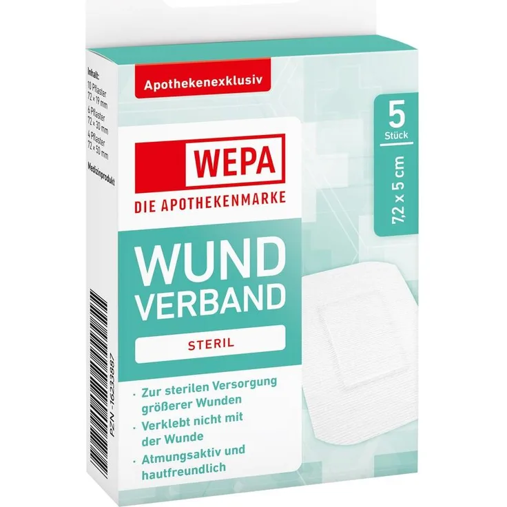 Wepa Apothekenbedarf Wepa Wundverband 7,2x5 cm steril