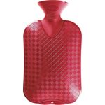 Fashy 6420 42 Wärmflasche 2,0 L glatte Ausführung, Farbe cranberry