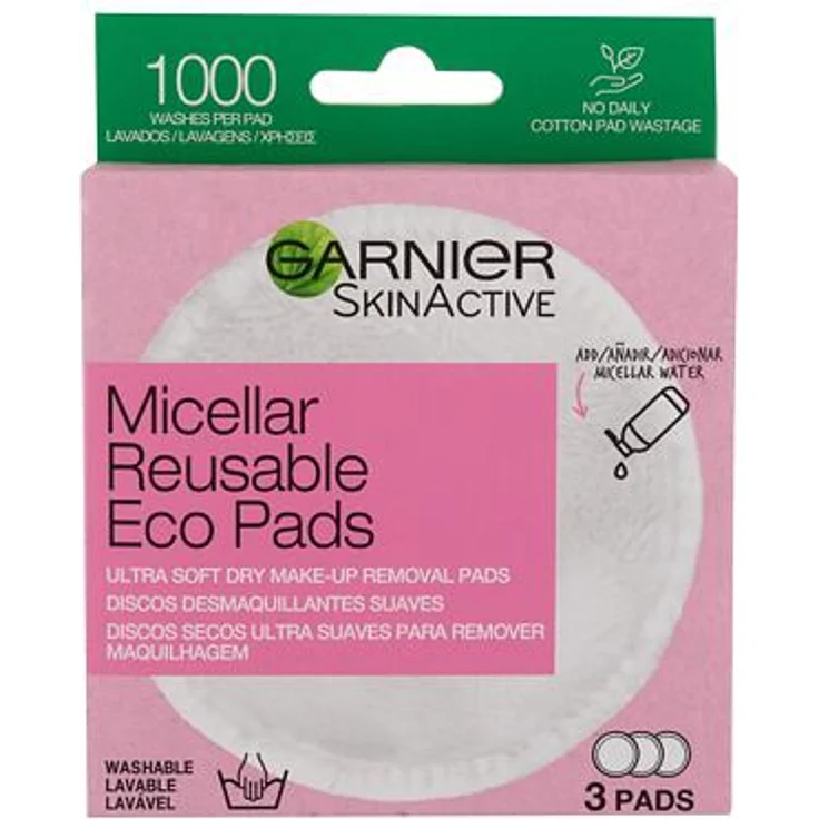 Garnier SkinActive Micellar Reusable Eco Pads Waschbare Abschminkpads 3 St.