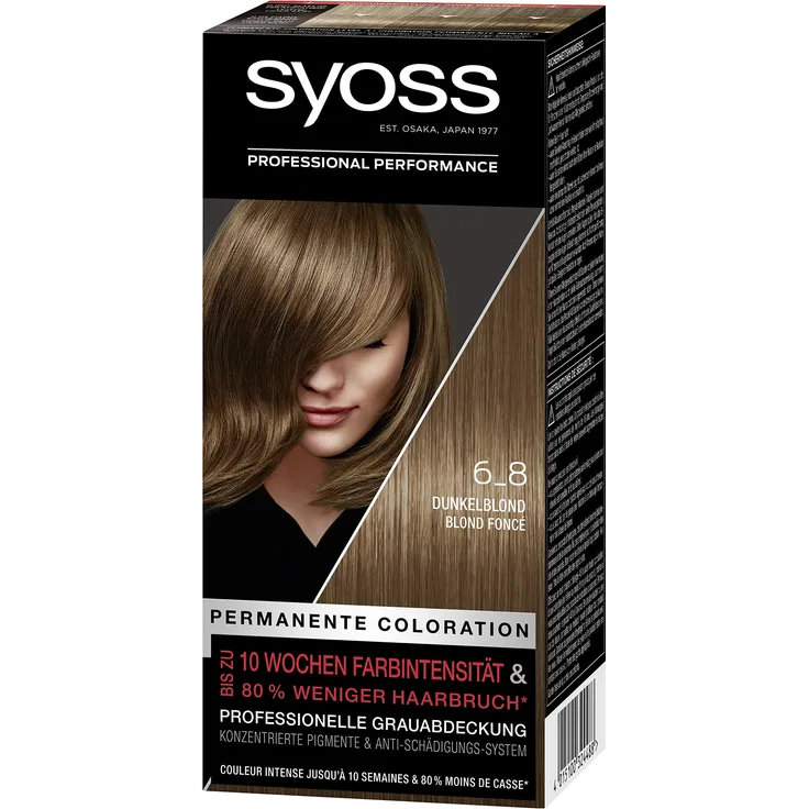 Syoss Coloration Stufe 3 6_8 Dunkelblond Bis Zu 10 Wochen Farbintensität 3Er Pack 3 x 115 ml