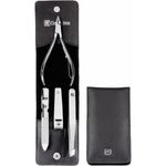 Zwilling Classic Inox Druckknopf Etui, Rindleder, schwarz, 4-tlg.