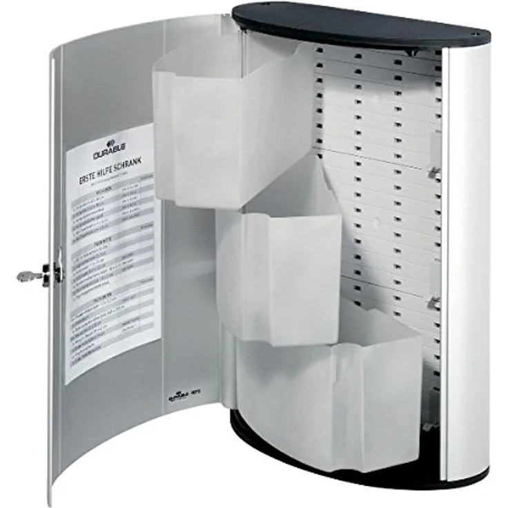 Durable 197323 Erste Hilfe Kasten First Aid Box L, mit Schloss, ungefüllt, silber