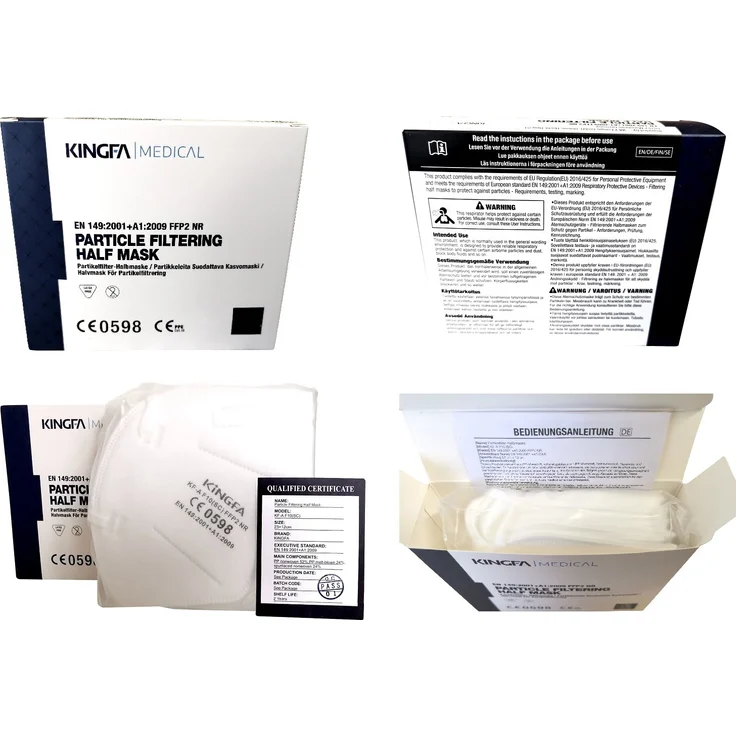 KingFA 30 x Profi FFP2 NR medizinische Atemschutzmaske CE 0598 EN 149:2001 – Bild 2
