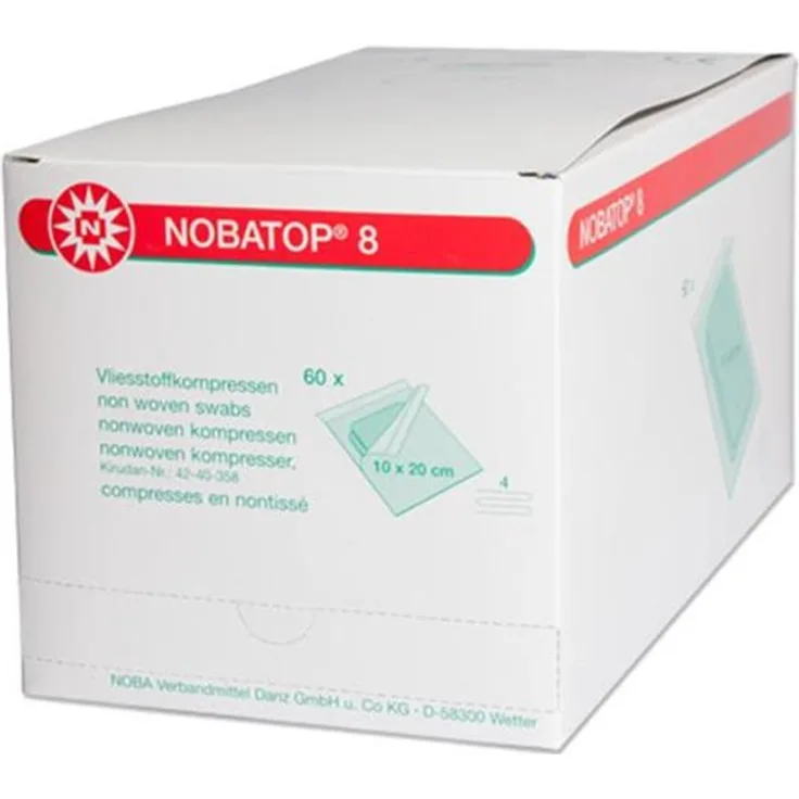 Noba Nobatop 8 sterile Vliesstoffkompressen 4 - fach 60 x 2 Stück 10 x 20 cm
