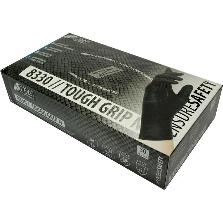 NITRAS Einmalhandschuhe Nitril Tough Grip N 8330 puderfrei S-XXL, Box à 50 Stück
