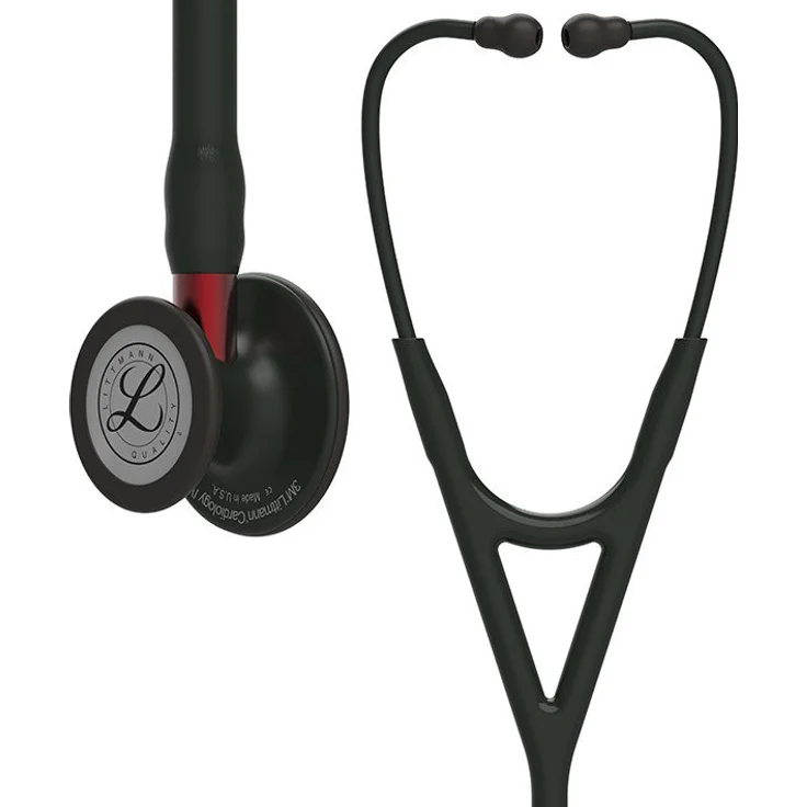 Littmann Cardiology IV Diagnostic Stethoskop Black Edition roter Schlauchanschluss 1 Stück - Preisvergleich – Bild 1