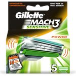 Gillette Mach3 Sensitive Power Rasierklingen 5 Stück