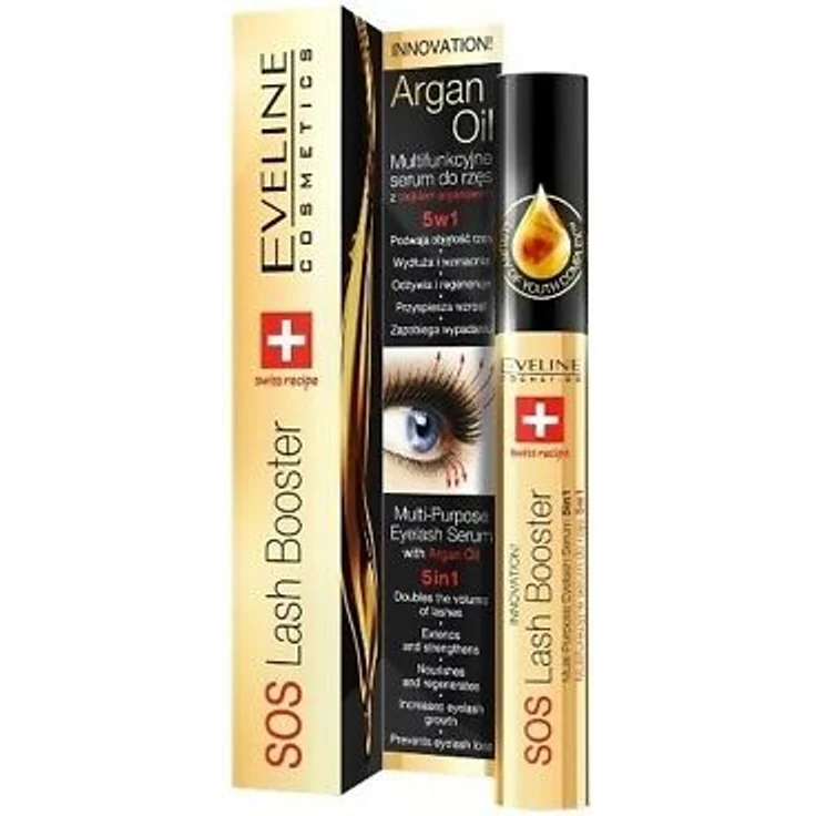 Eveline Sos Lash Booster With Argan Oil 5In1 Serum 10ml mit pflegender Wirkung für alle Hauttypen – Bild 1