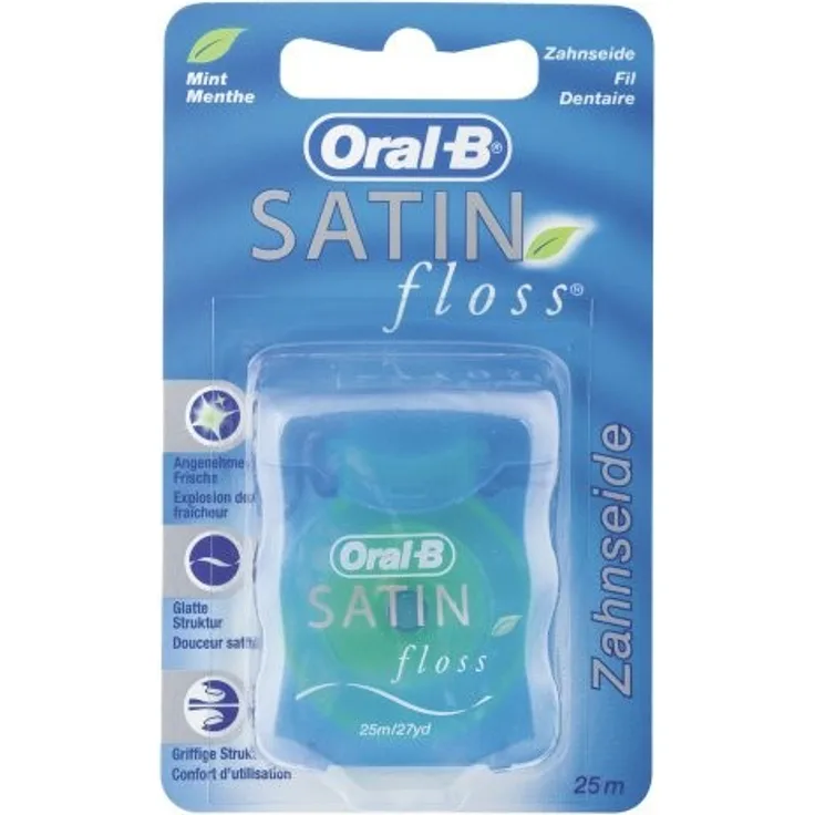 Oral-B Satin Floss 25 m Zahnseide/Flosser Umgeben von Pebaxhülle