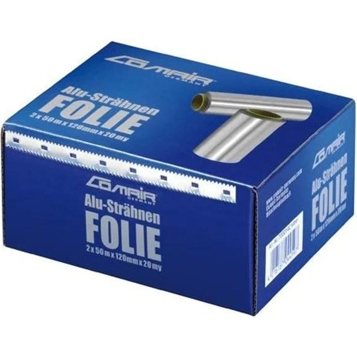 Comair Alu-Strähnen-Folie Silber 2Er-Pack 20 My 2 X 12 Cm X 50 M