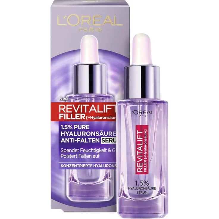 L'Oréal Gesichtsserum Revitalift Hyaluronsäure-Serum, Filler Anti-Falten 30 ml, mit pflegender Wirkung 