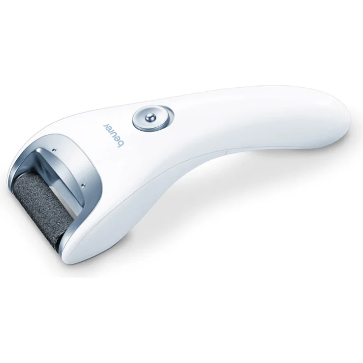 Beurer MP 28 Hornhautentferner weiß/silber, 1x fein, 2x grob, zur Behandlung von Hornhaut, mit LED-Licht, Batteriebetrieben – Bild 3