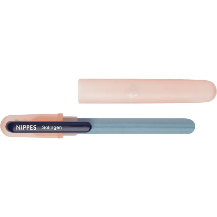Nippes Keramiknagelfeile orange, Keramik-für kurze & harte Nägel, mit einer groben & einer feinen Seite, Nagelreiniger im Griff