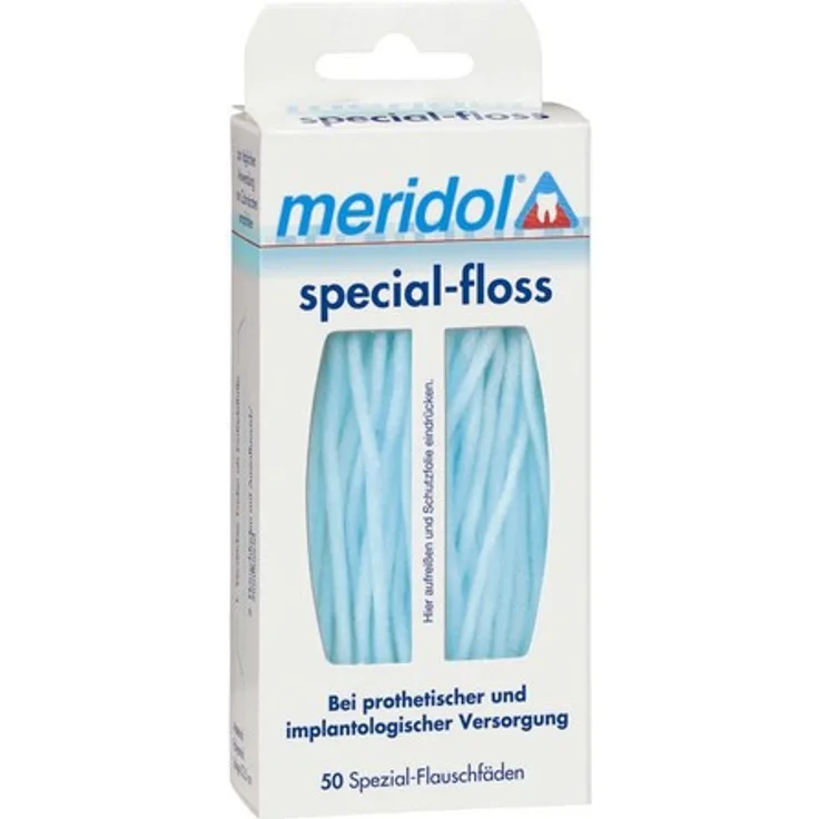 Meridol Special-Floss 50er-Pack Zahnseide/Flosser Bei prothetischer und implantologischer Versorgung
