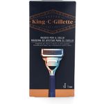 Gillette King C Gillette Hals und Nackenrasierer 1 Handgriff + 1 Rasierklinge
