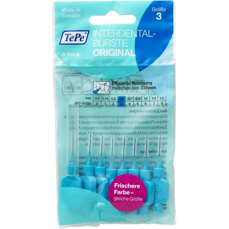 TePe Interdentalbürste - Für eine einfache und gründliche Reinigung der Zahnzwischenräume, 1 x 8 Interdental Bürsten