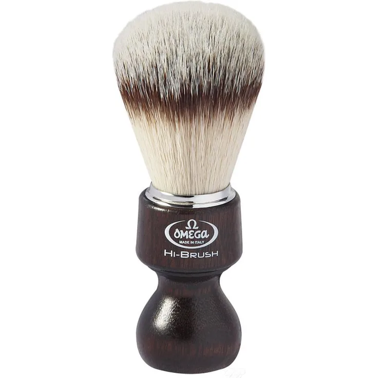Omega Pennelli Omega Rasierpinsel 46126 Hi Brush mit braunem Holzgriff