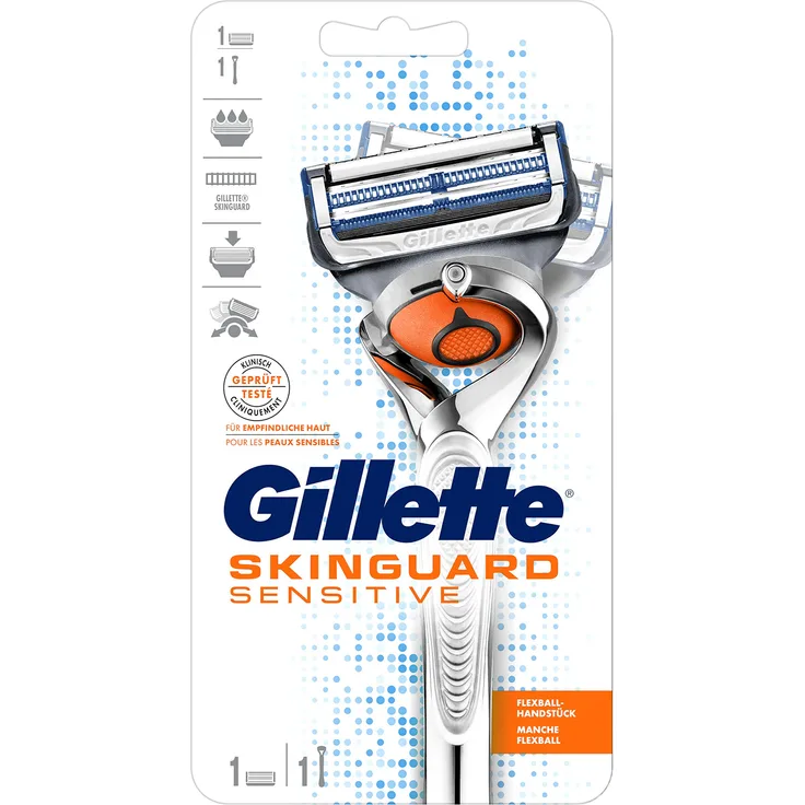 Gillette SkinGuard Sensitive Rasierer Mit FlexBall-Technologie + 1 Ersatzklinge