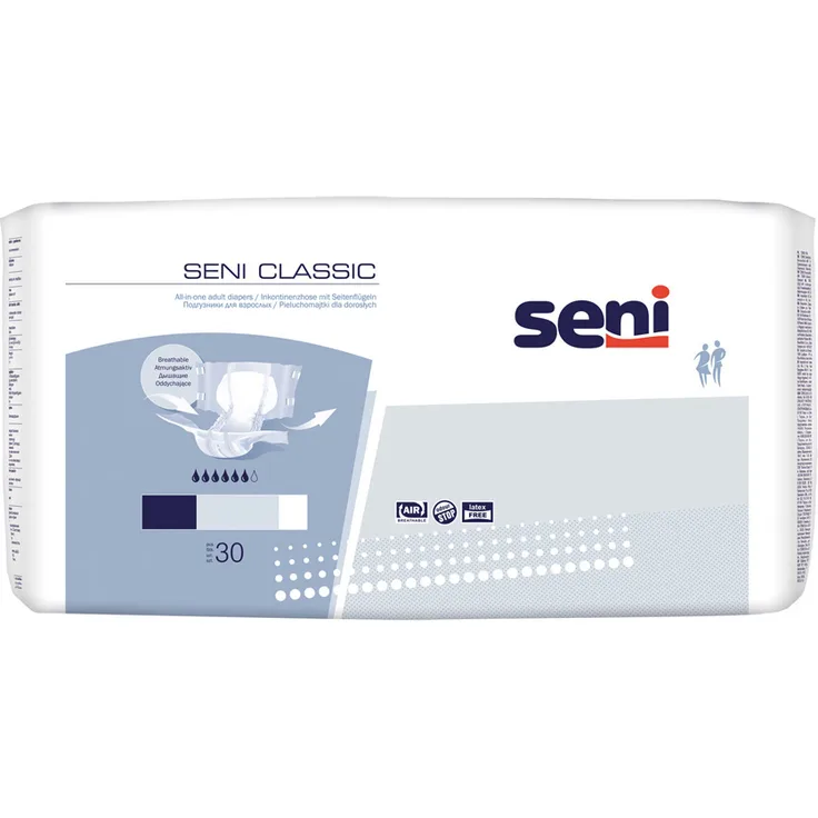 Seni Classic Inkontinenzwindeln geeignet für mittlere/schwere Inkontinenz Gr. S 30 Stück