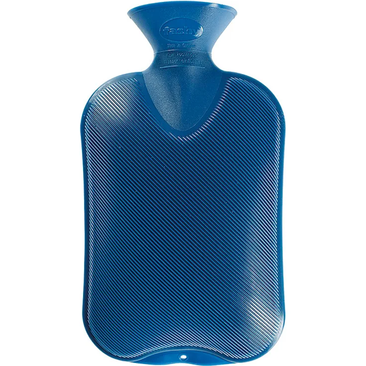 Fashy 6460 54 Wärmflasche Doppellamelle, 2 Liter, saphir