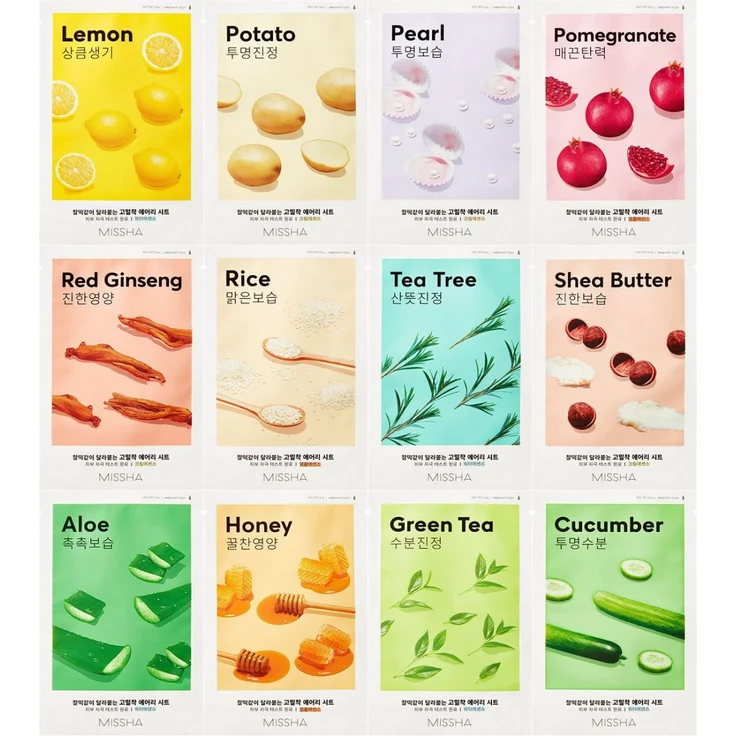 Missha Airy Fit Sheet Mask Gürke Cucumber Gesichtsmaske 1 Stück, für Damen und Herren – Bild 3