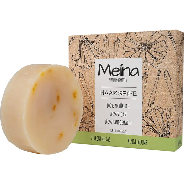 Meina Haarseife Naturkosmetik Bio Shampoo Bar Mit Zitronengras Und Ringelblume 80 g