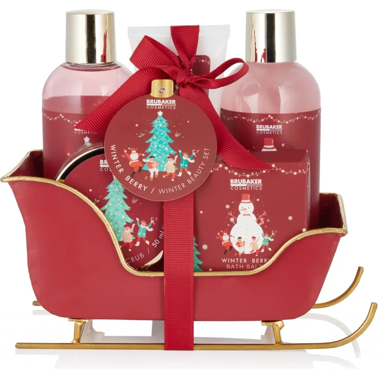 6-tlg. Weihnachts Beauty Set - Winter Berry Duft - im Schlitten