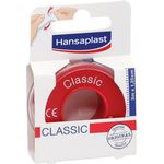 Hansaplast Fixierpflaster Classic 5 m x 1,25 cm, Pflaster Rolle zur sicheren Fixierung von Verbänden, leicht abreißbares Tape mit starker Klebkraft