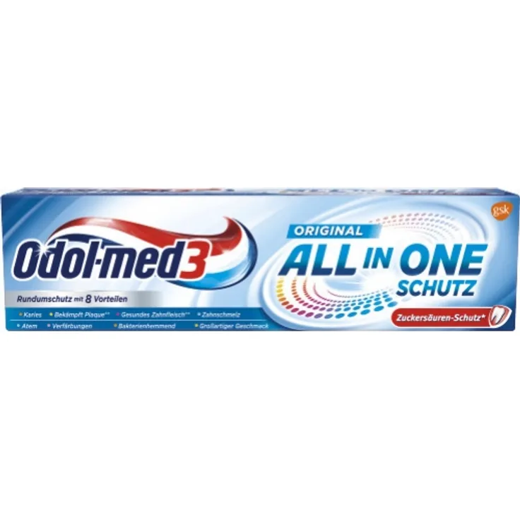 Odol Zahncreme All in One Original 75 ml, frischer Atem & saubere Zähne