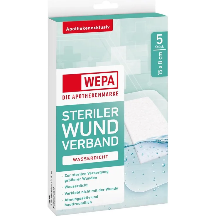 Wepa Apothekenbedarf Wepa Wundverband wasserdicht 8x15 cm steril